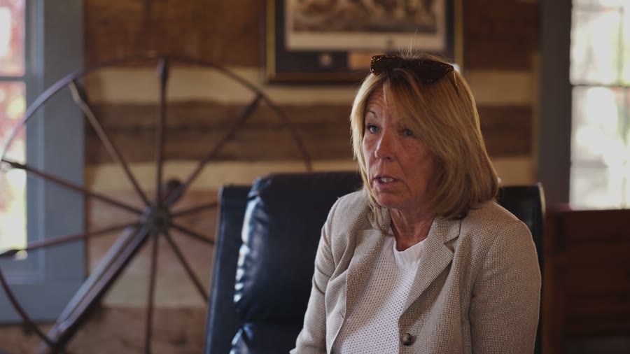 Jean, a client of Smith Trial Law, speaking on camera